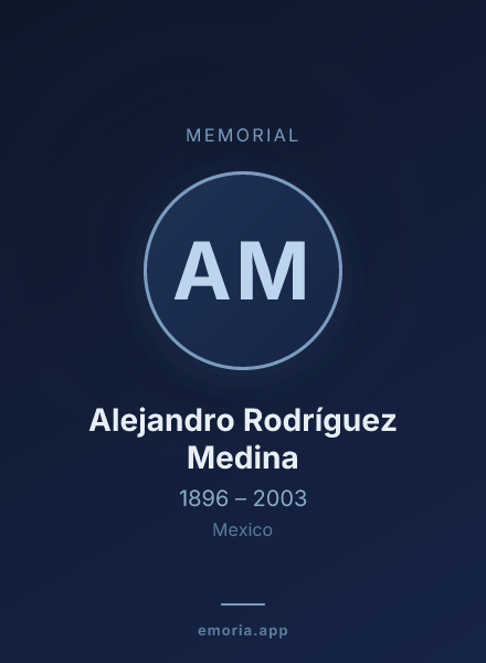 Memorial portrait of Alejandro Rodríguez Medina