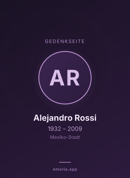 Gedenkportrait von Alejandro Rossi