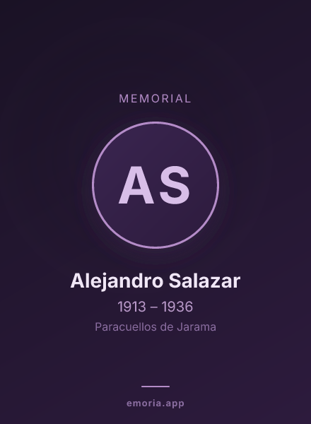 Memorial portrait of Alejandro Salazar