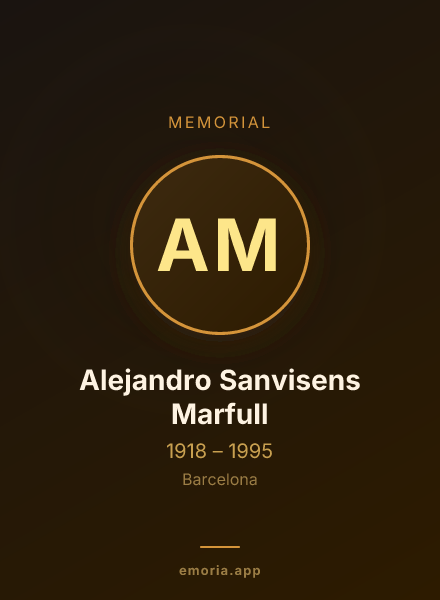 Memorial portrait of Alejandro Sanvisens Marfull
