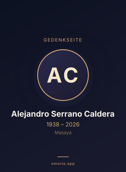 Gedenkportrait von Alejandro Serrano Caldera