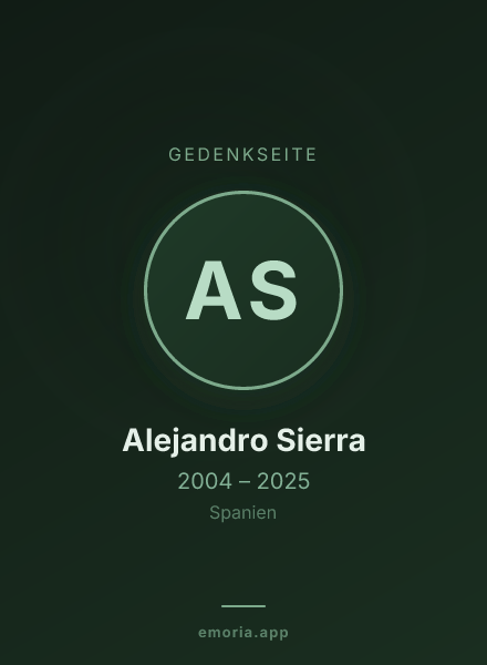 Gedenkportrait von Alejandro Sierra