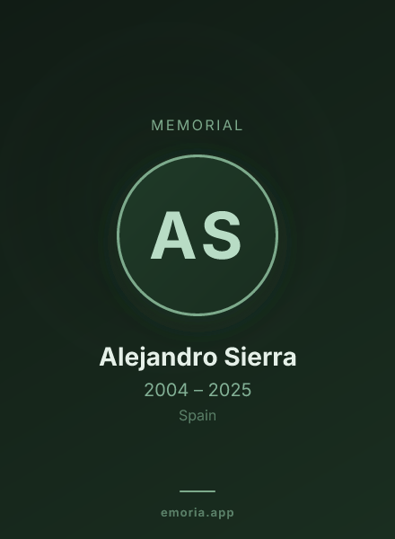 Memorial portrait of Alejandro Sierra