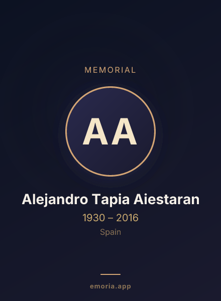 Memorial portrait of Alejandro Tapia Aiestaran