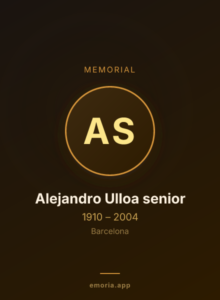 Memorial portrait of Alejandro Ulloa senior