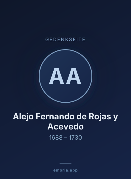 Gedenkportrait von Alejo Fernando de Rojas y Acevedo