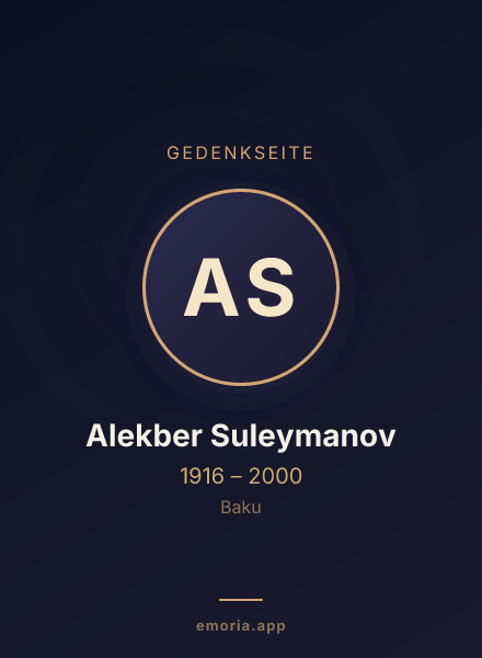 Gedenkportrait von Alekber Suleymanov