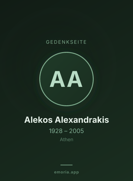 Gedenkportrait von Alekos Alexandrakis