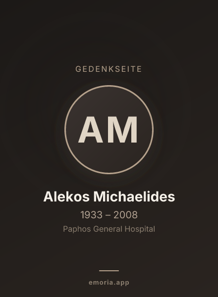 Gedenkportrait von Alekos Michaelides