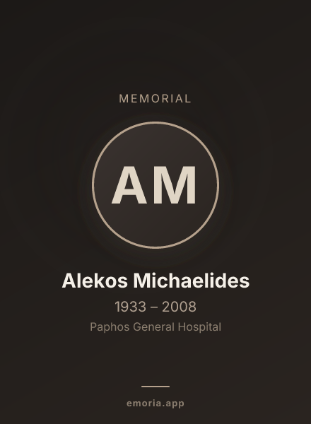 Memorial portrait of Alekos Michaelides