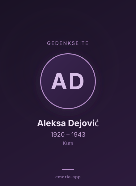 Gedenkportrait von Aleksa Dejović