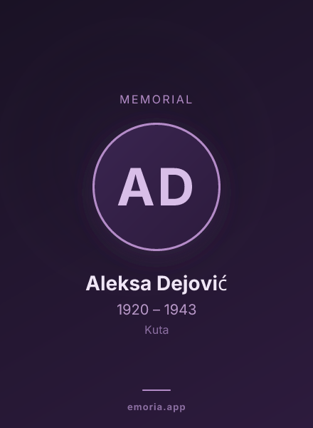 Memorial portrait of Aleksa Dejović