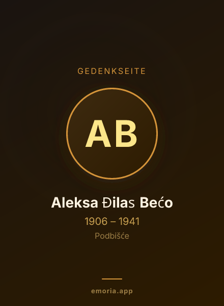 Gedenkportrait von Aleksa Đilas Bećo