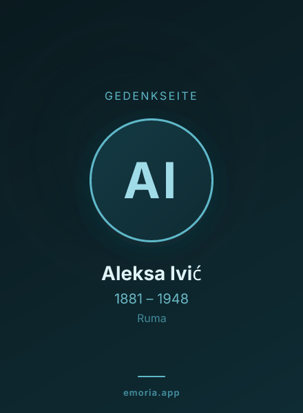 Gedenkportrait von Aleksa Ivić