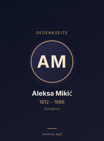 Gedenkportrait von Aleksa Mikić