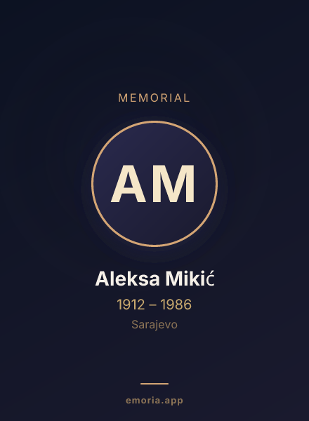 Memorial portrait of Aleksa Mikić