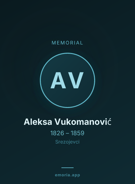 Memorial portrait of Aleksa Vukomanović