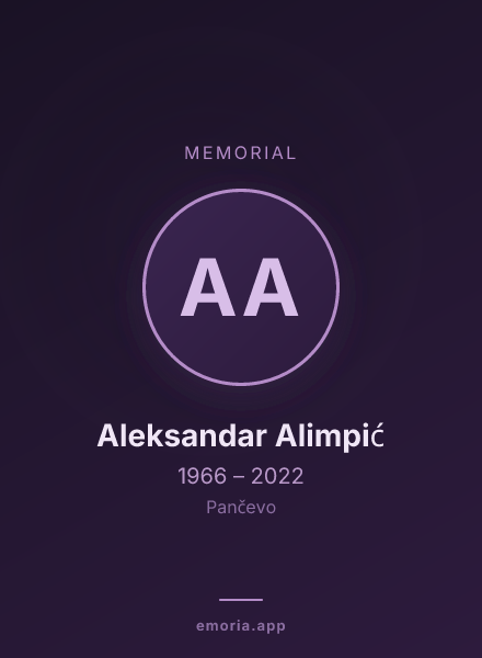 Memorial portrait of Aleksandar Alimpić