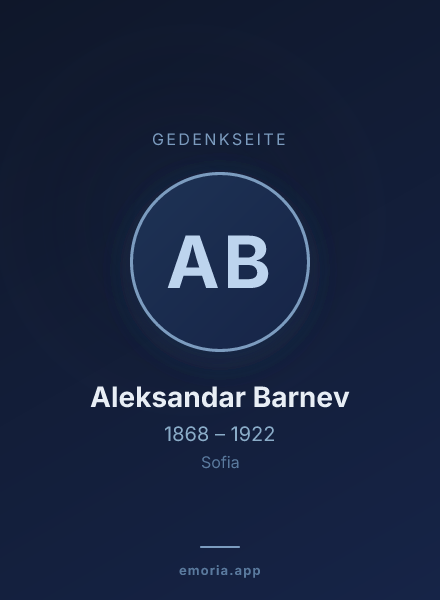 Gedenkportrait von Aleksandar Barnev