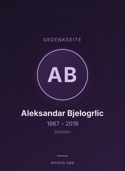 Gedenkportrait von Aleksandar Bjelogrlic
