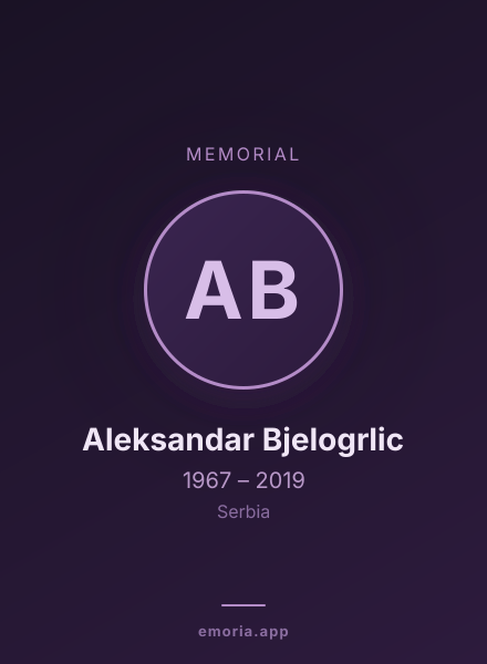 Memorial portrait of Aleksandar Bjelogrlic