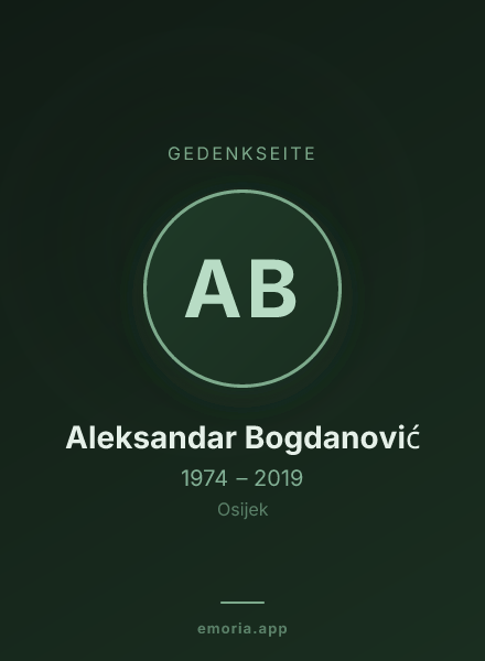 Gedenkportrait von Aleksandar Bogdanović