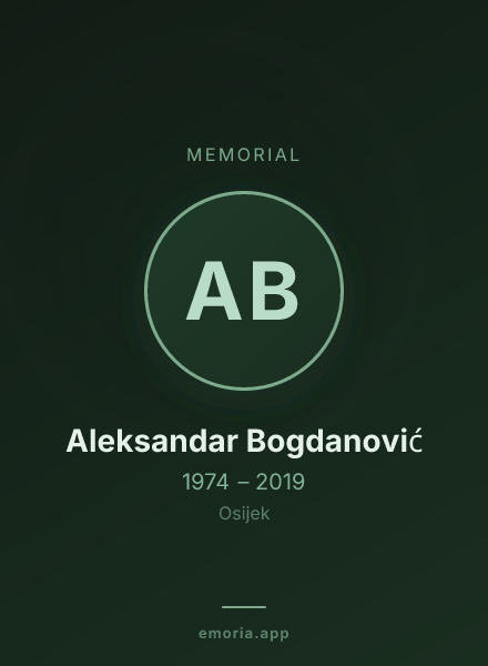 Memorial portrait of Aleksandar Bogdanović