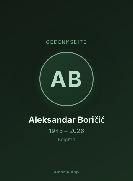 Gedenkportrait von Aleksandar Boričić