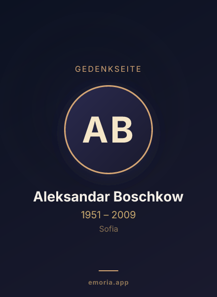 Gedenkportrait von Aleksandar Boschkow