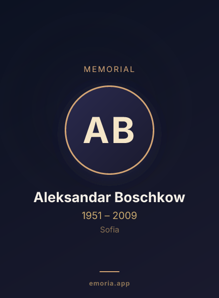 Memorial portrait of Aleksandar Boschkow