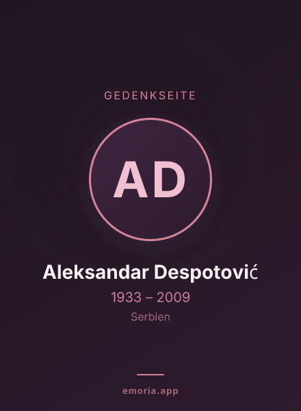 Gedenkportrait von Aleksandar Despotović