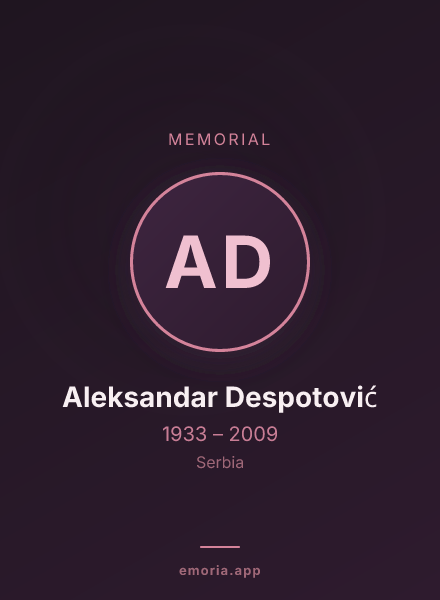 Memorial portrait of Aleksandar Despotović