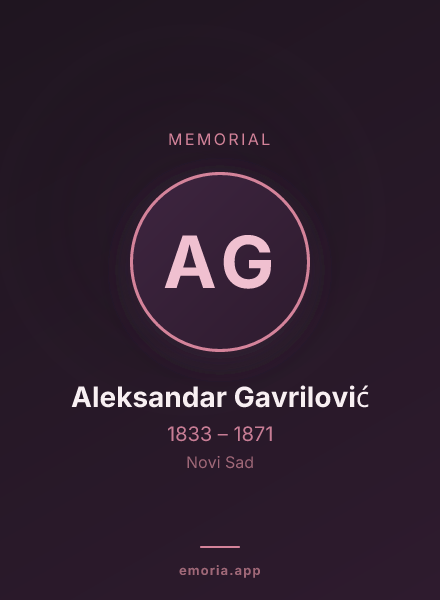 Memorial portrait of Aleksandar  Gavrilović