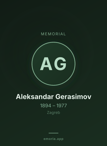 Memorial portrait of Aleksandar Gerasimov