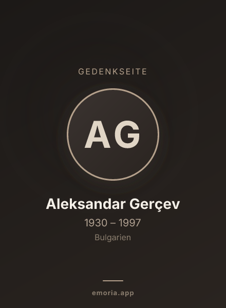 Gedenkportrait von Aleksandar Gerçev