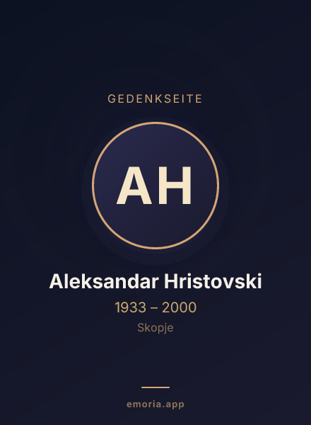 Gedenkportrait von Aleksandar Hristovski