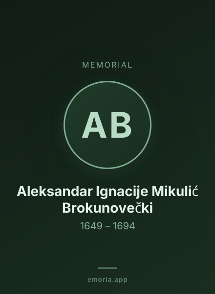Memorial portrait of Aleksandar Ignacije Mikulić Brokunovečki