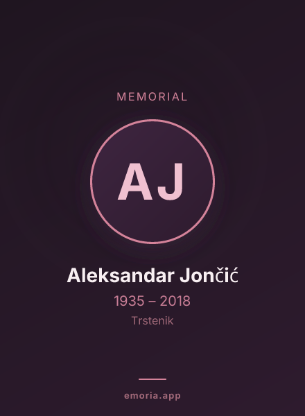 Memorial portrait of Aleksandar Jončić