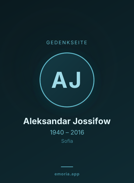 Gedenkportrait von Aleksandar Jossifow