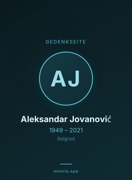 Gedenkportrait von Aleksandar Jovanović