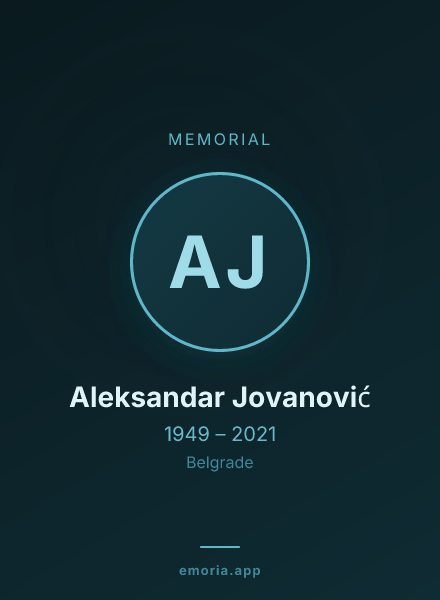 Memorial portrait of Aleksandar Jovanović