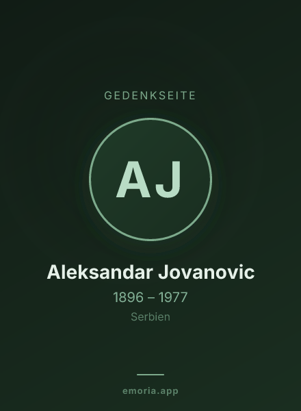 Gedenkportrait von Aleksandar Jovanovic