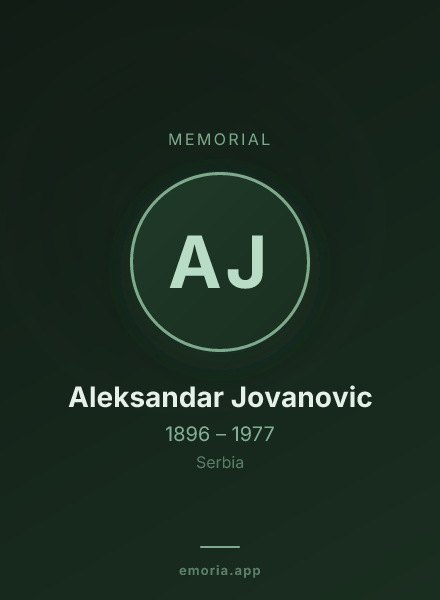 Memorial portrait of Aleksandar Jovanovic