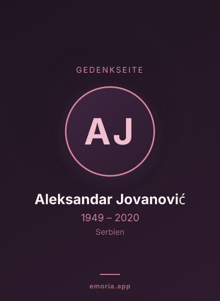 Gedenkportrait von Aleksandar Jovanović