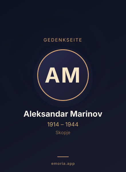 Gedenkportrait von Aleksandar Marinov