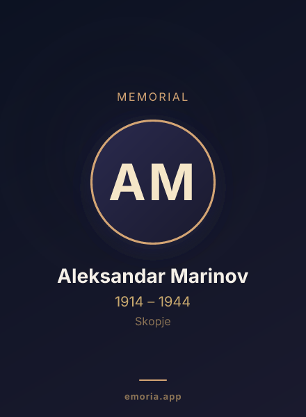 Memorial portrait of Aleksandar Marinov