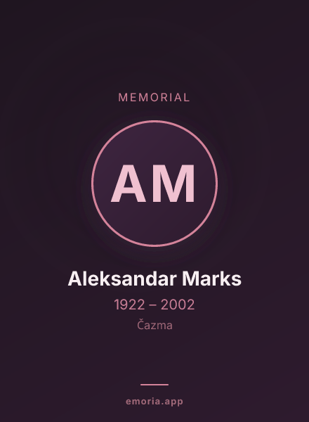 Memorial portrait of Aleksandar Marks