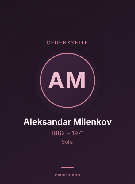 Gedenkportrait von Aleksandar Milenkov