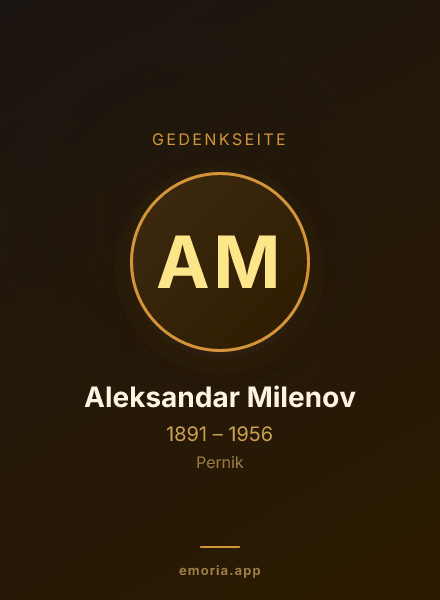 Gedenkportrait von Aleksandar Milenov