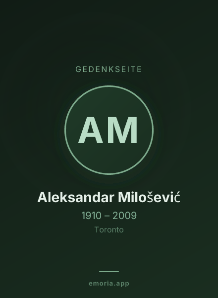 Gedenkportrait von Aleksandar Milošević